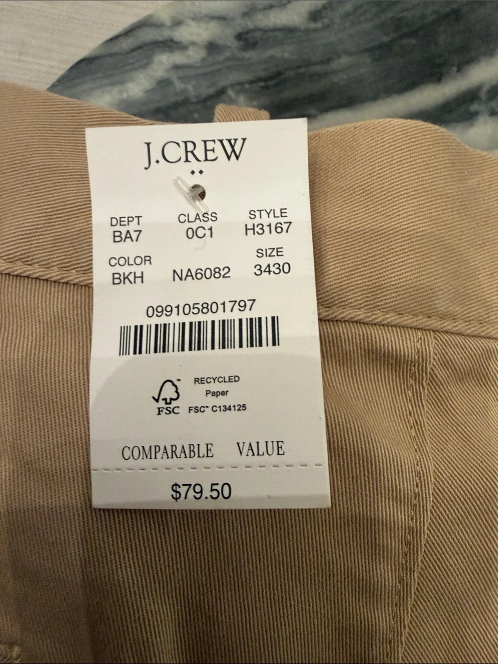 J. Crew Men's Chinos in Khaki/Tan